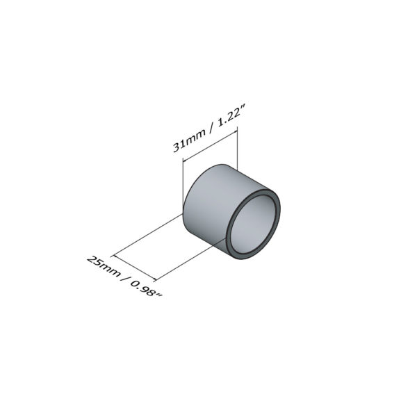 Solid brass end bracket for round hanging rail