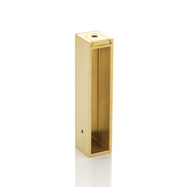 Solid brass rectangular hanging rail ceiling mounted end bracket 