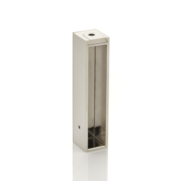 Solid brass rectangular hanging rail ceiling mounted end bracket 