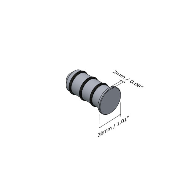 Solid brass end cap for round hanging rail