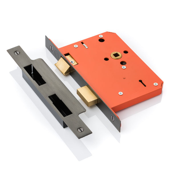 Orange large case traditional key latch lock