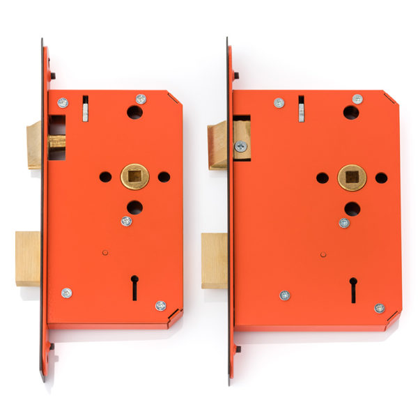 Orange large case traditional key latch lock