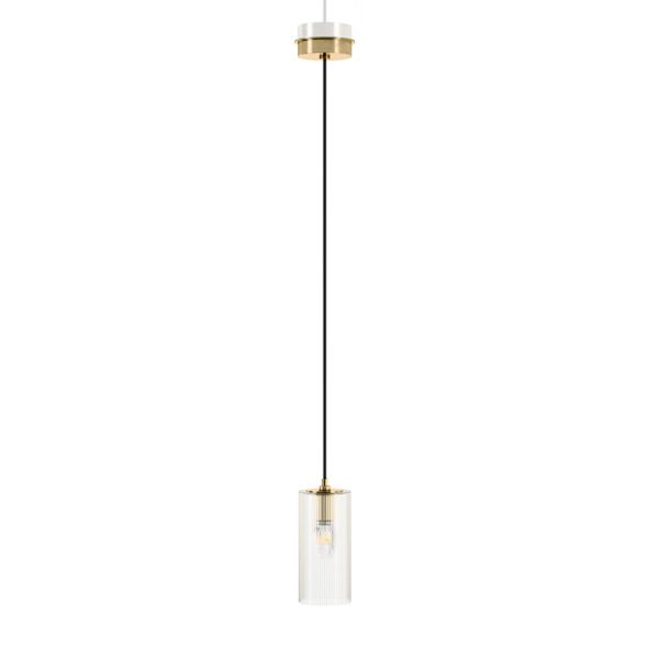 Montgomery solid brass pendant ceiling light with fine fluted glass shade