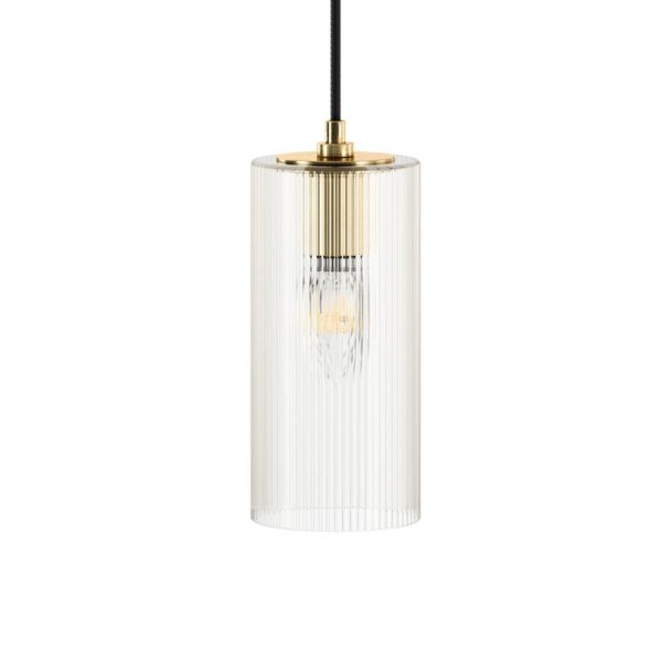 Montgomery solid brass pendant ceiling light with fine fluted glass shade