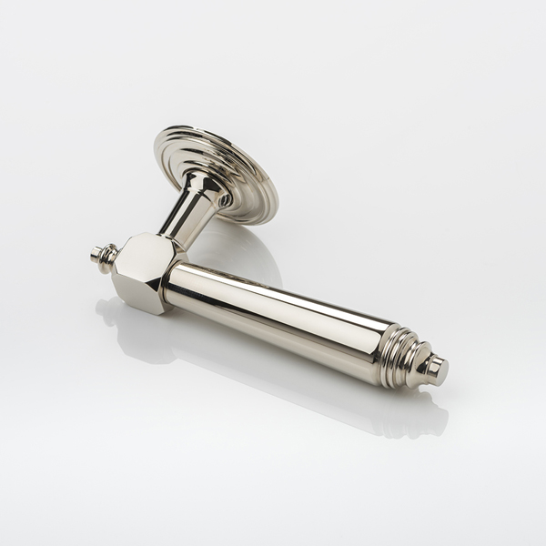 Caulet solid brass door lever handle with ornate rose