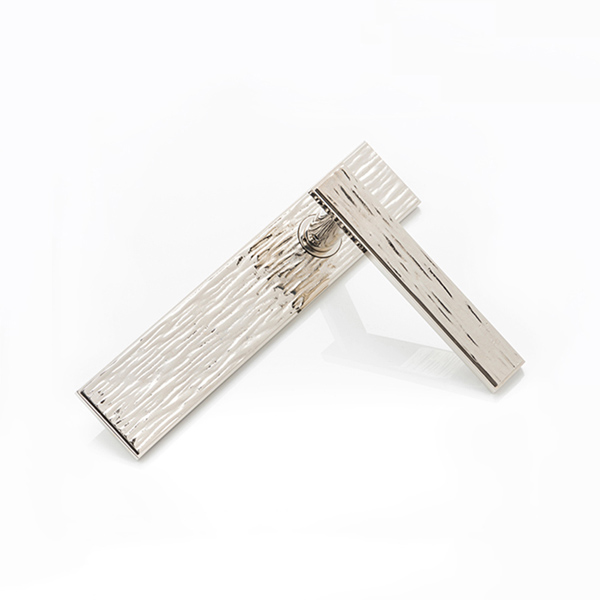 Molten texture solid bronze door lever handle with backplate