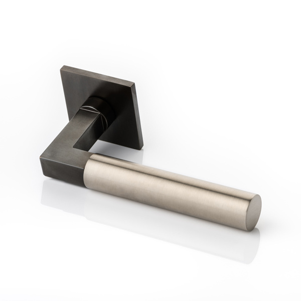 Ashworth II solid brass door lever handle with square rose