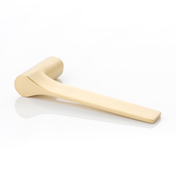 Fonteyn solid brass door lever handle with roseless rose