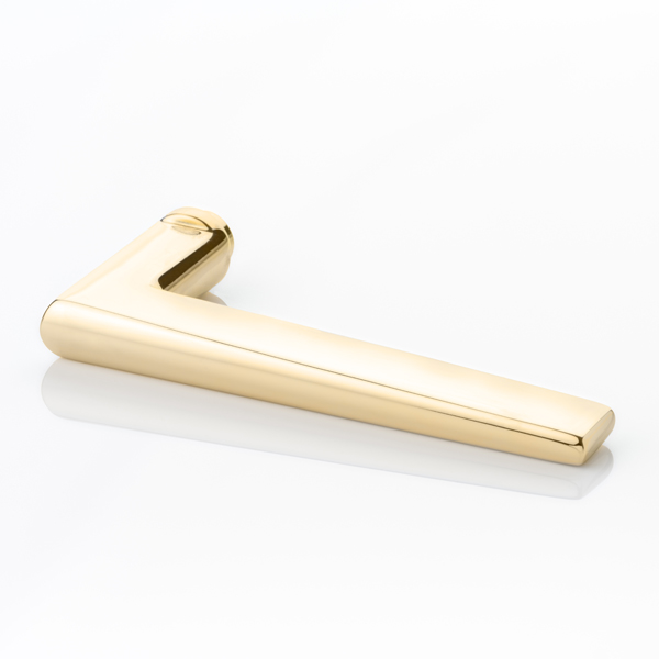 Wedge solid brass door lever handle with roseless rose