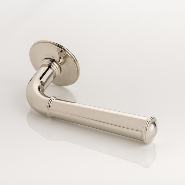 Darlington i solid brass door lever handle with traditional rose