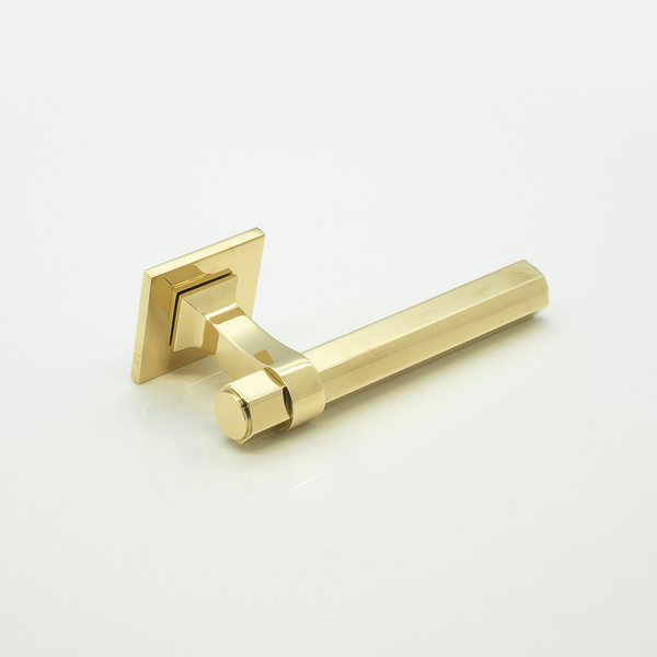 Adelphi solid brass door lever handle with square rose