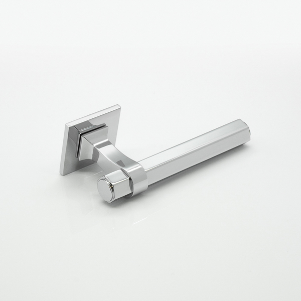 Adelphi solid brass door lever handle with square rose