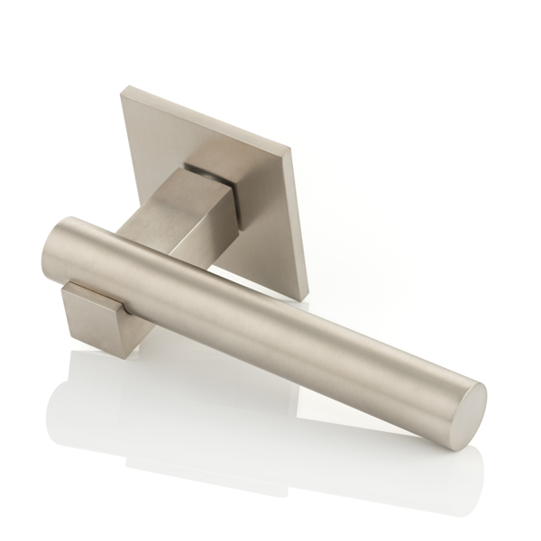 KH Intersect solid brass door lever handle with square rose