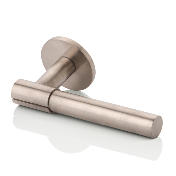 KH Clasp solid brass door lever handle with round rose