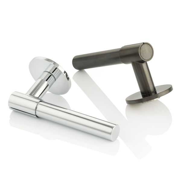 KH Clasp solid brass door lever handle with round rose