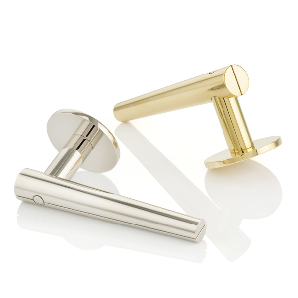 KH Dot solid brass door lever handle with round rose