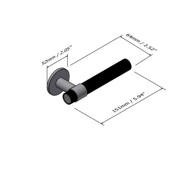 Montgomery solid brass door lever handle with linear knurl & round rose