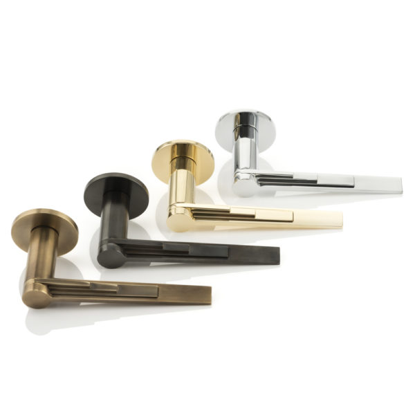 Scala II solid brass door lever handle