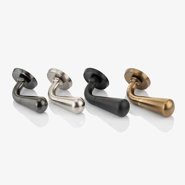 Levant solid brass door lever handle with round rose