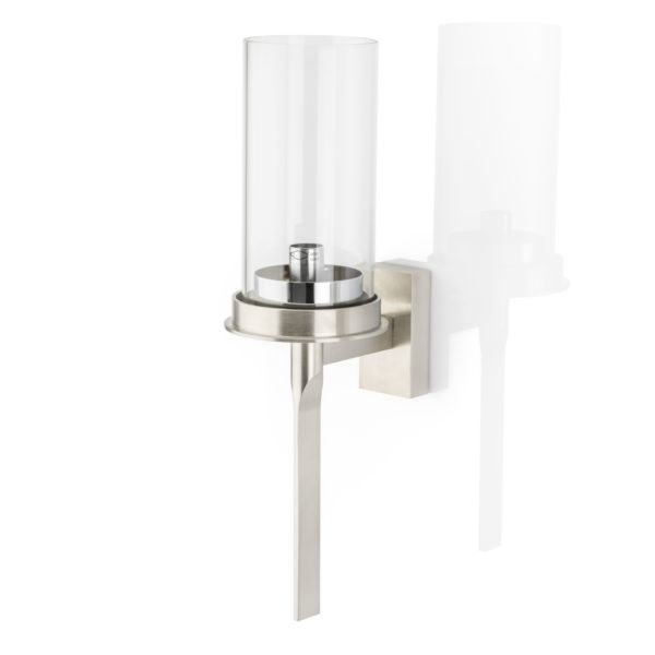 Fonteyn solid brass wall light with handmade clear glass shade