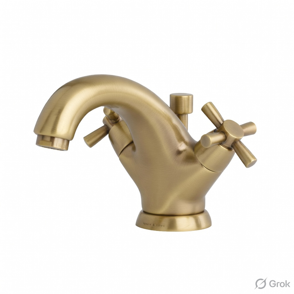Langbourn monobloc basin mixer with crosshead taps