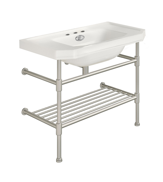 Hand basin 920W x 555D on basin stand with shelf