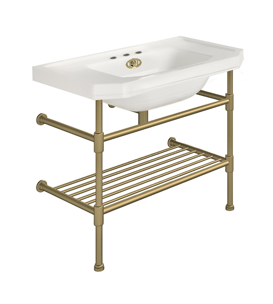 Hand basin 920W x 555D on basin stand with shelf