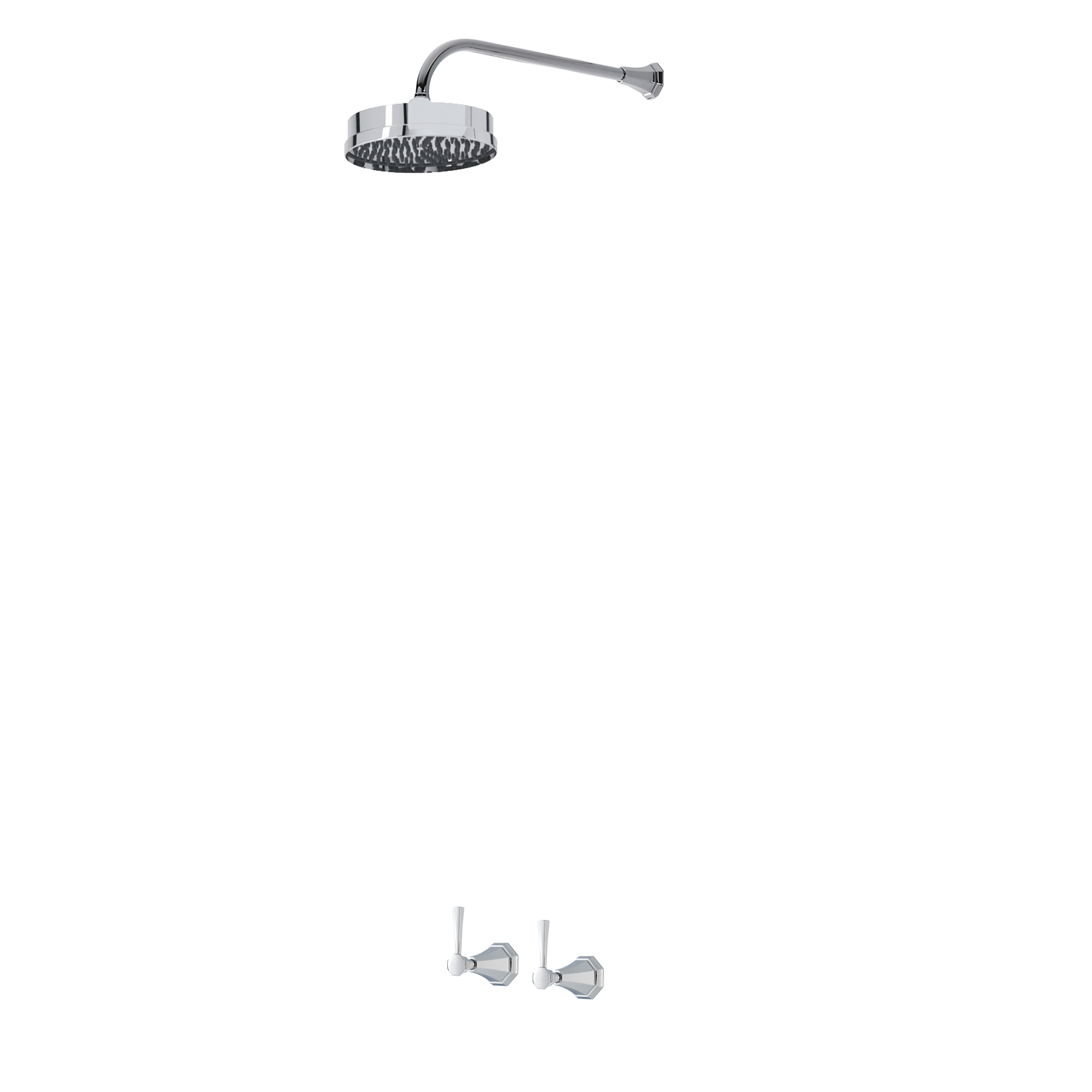 Deco shower layout - wall arm, rose & levers