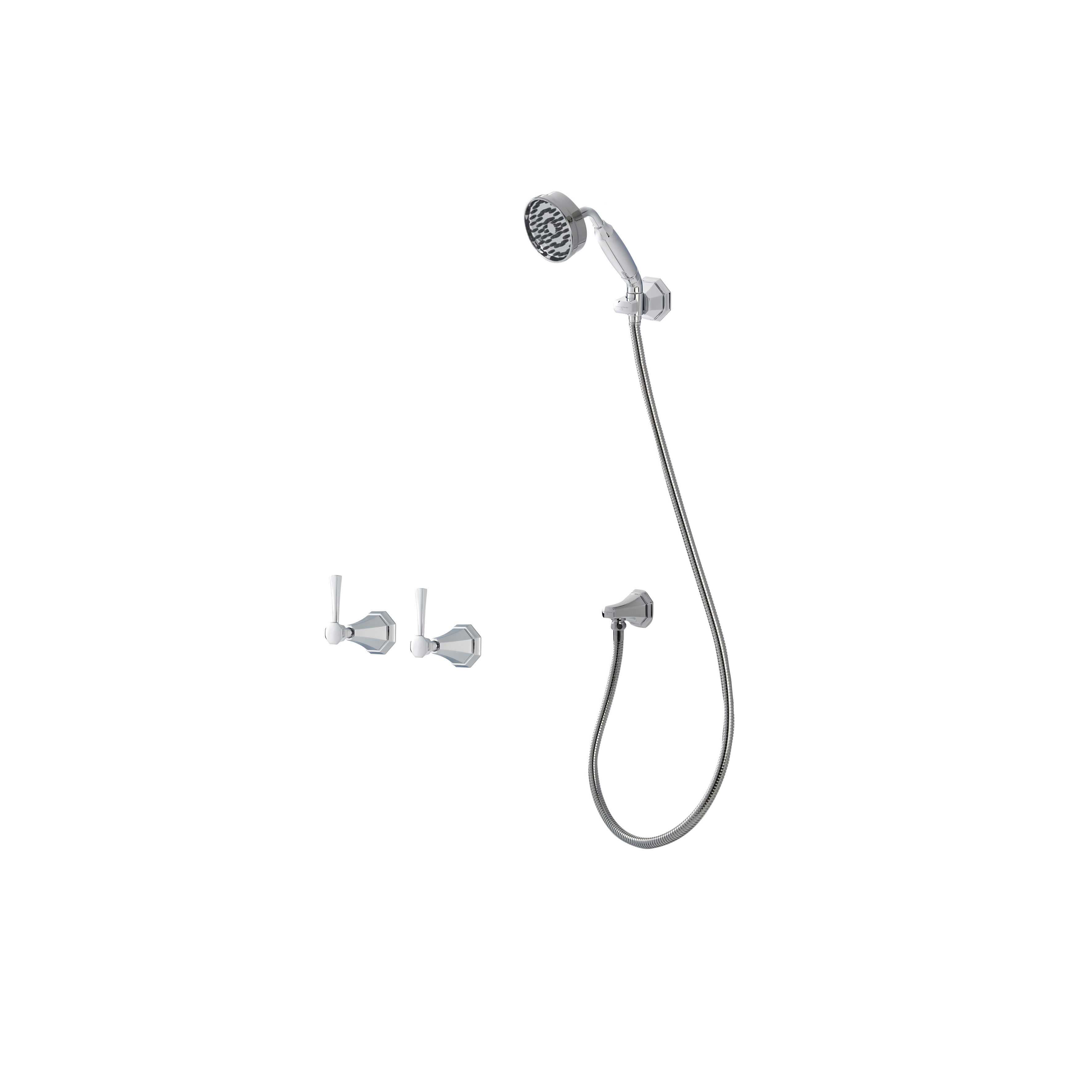 Deco shower layout - handshower on parking bracket & levers