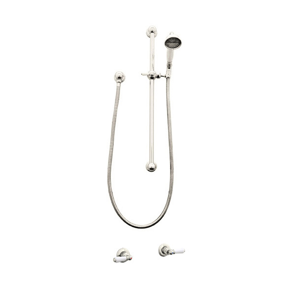 Traditional shower layout - handshower on rail & levers