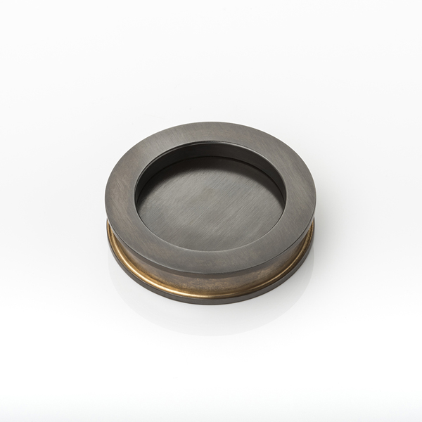 Round solid brass pull for glass sliding doors 