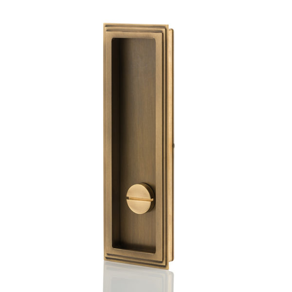 Dewhurst solid brass recessed pull with privacy turn/release