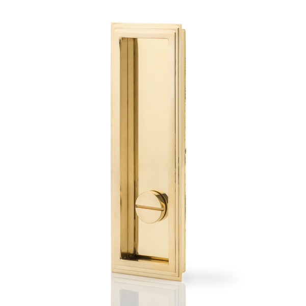 Dewhurst solid brass recessed pull with privacy turn/release