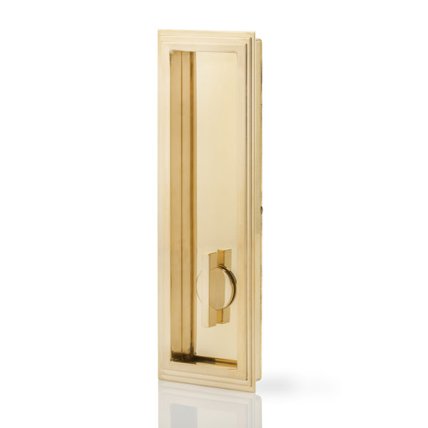 Dewhurst solid brass recessed pull with privacy turn/release