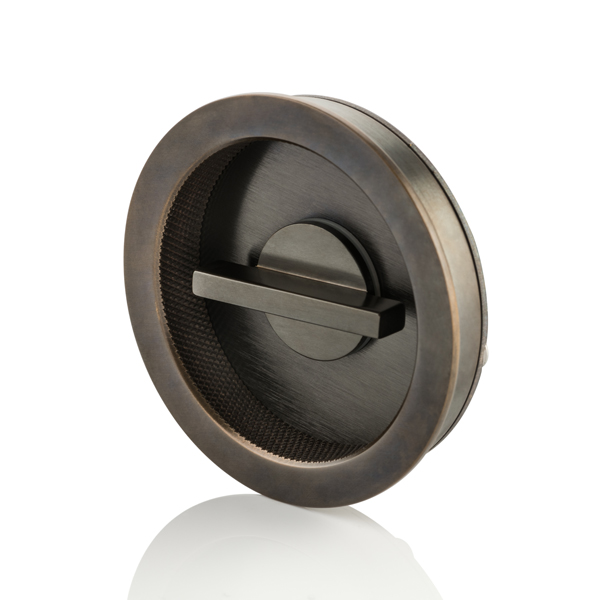 Round solid brass privacy turn/release & diamond knurl