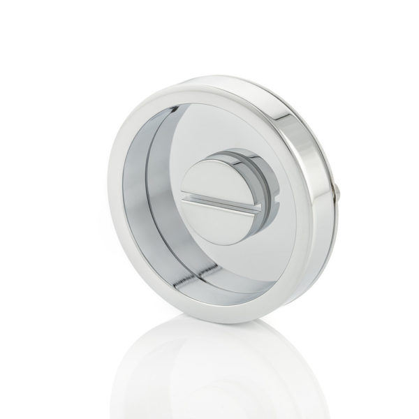 KH Dot solid brass recessed pull with privacy turn/release