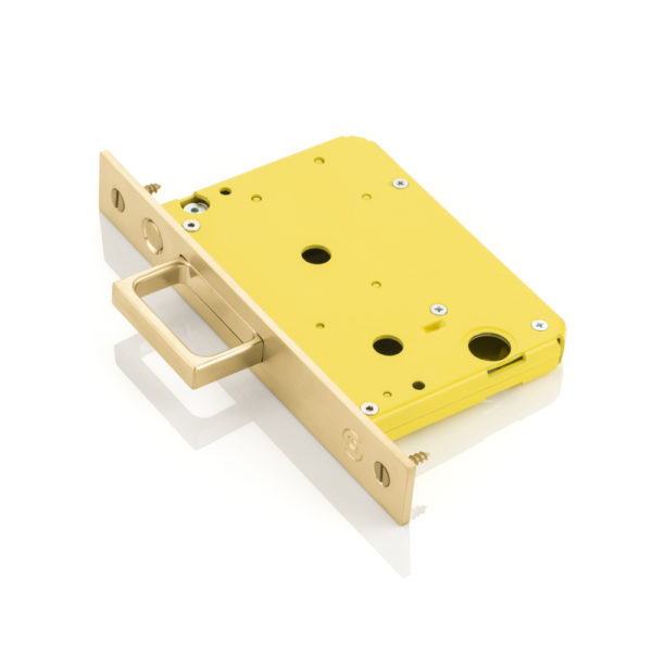 Yellow pull pocket sliding door end pull