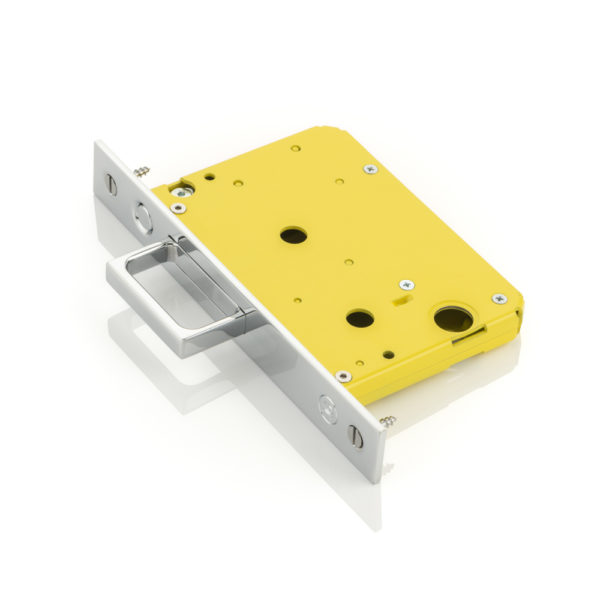 Yellow pull pocket sliding door end pull