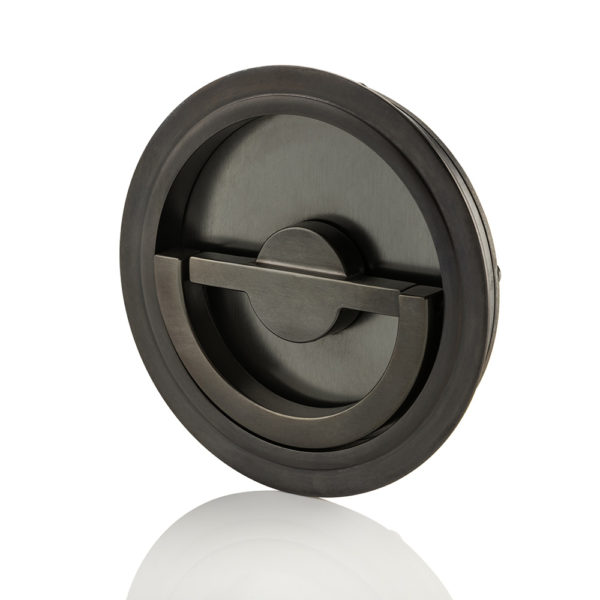 Solid brass sliding door round recessed pull