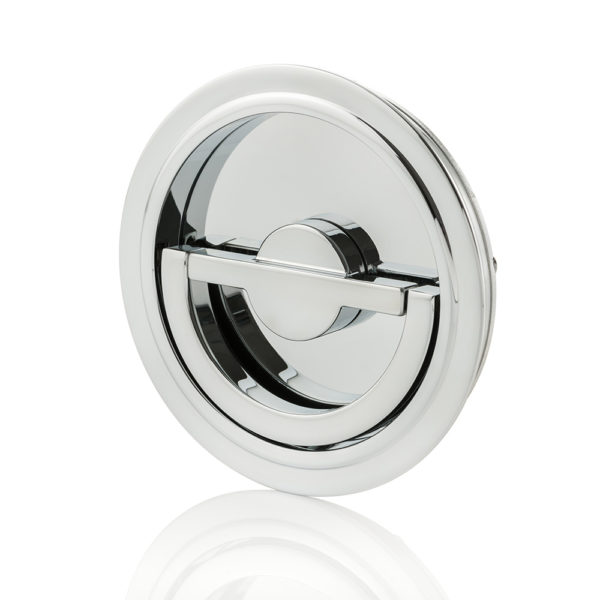 Solid brass sliding door round recessed pull