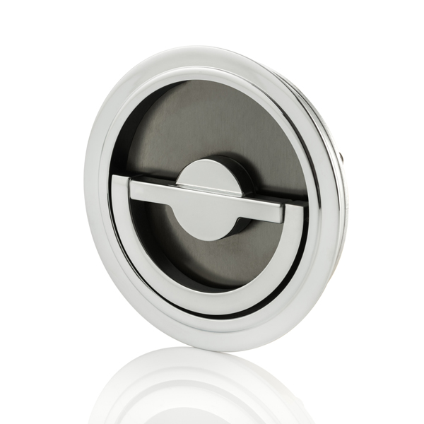 Solid brass sliding door round recessed pull