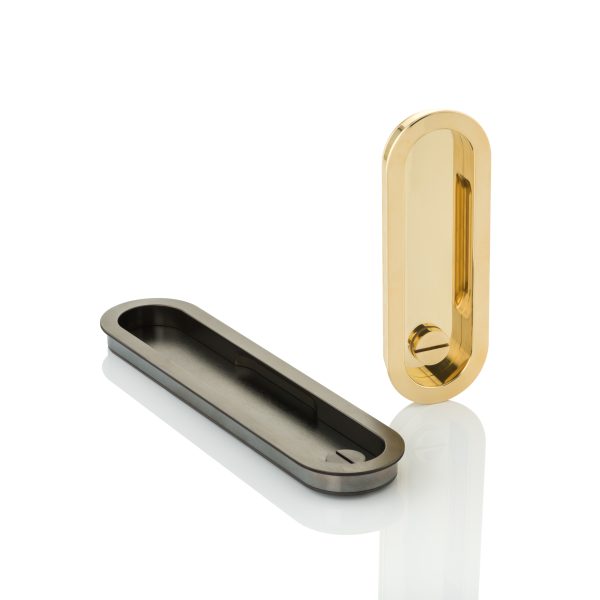 Maurice oval recessed pull with privacy turn/release