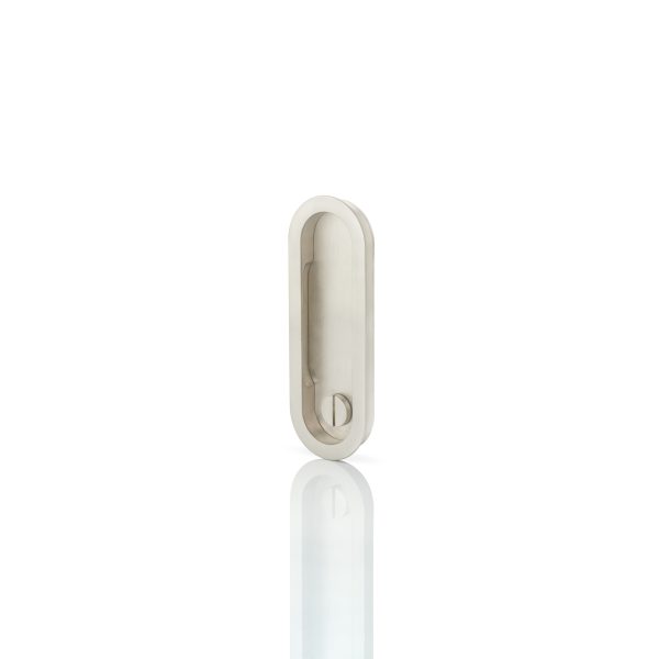 Maurice oval recessed pull with privacy turn/release