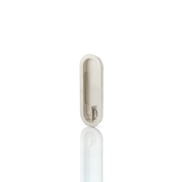 Maurice oval recessed pull with privacy turn/release