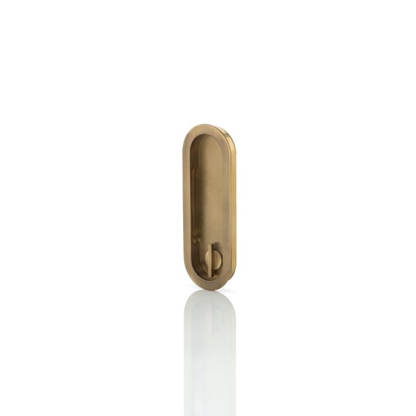 Maurice oval recessed pull with privacy turn/release