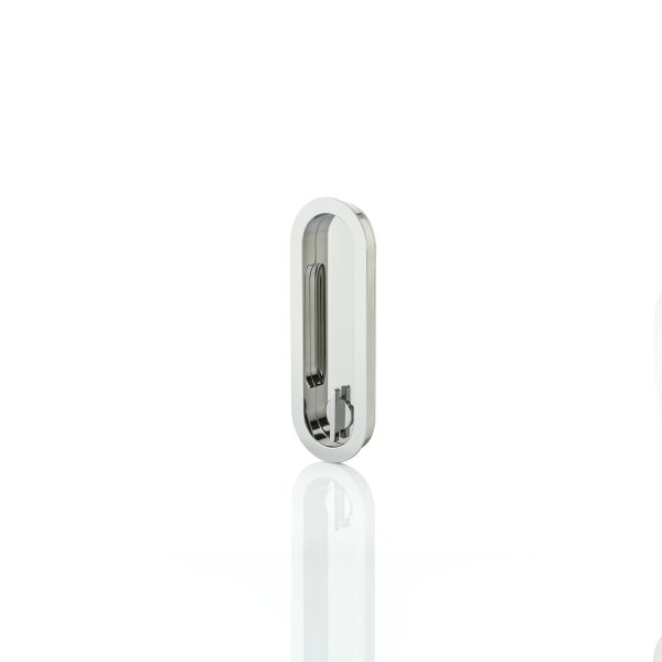 Maurice oval recessed pull with privacy turn/release