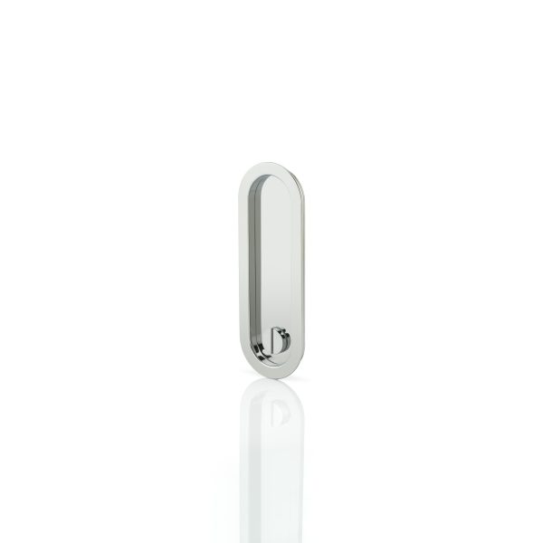 Maurice low profile oval recessed pull with privacy turn/release