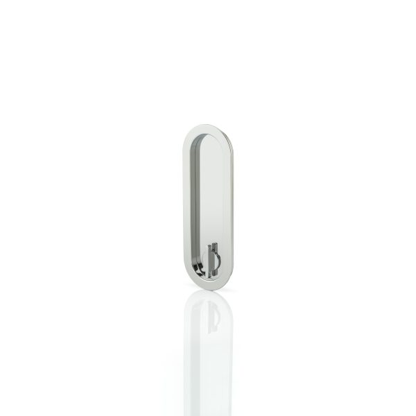 Maurice low profile oval recessed pull with privacy turn/release