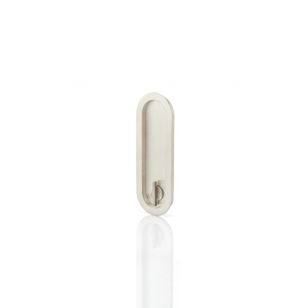 Maurice low profile oval recessed pull with privacy turn/release