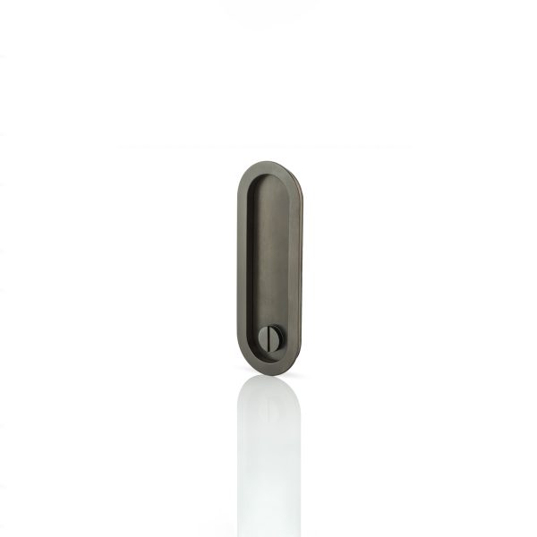 Maurice low profile oval recessed pull with privacy turn/release